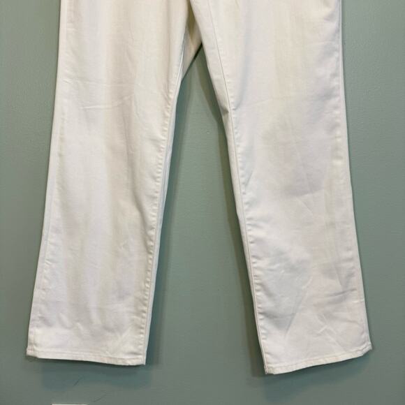 Lands End Jeans Womens 16 White Denim High Rise Straight Leg Ankle Stretch NEW - Picture 4 of 12